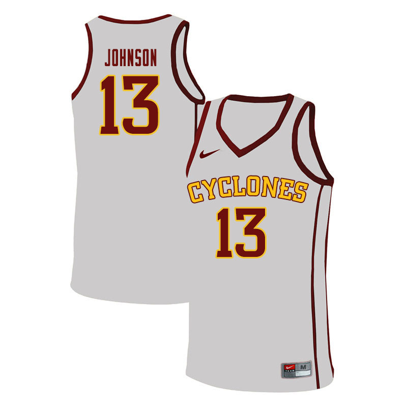 Men #13 Javan Johnson Iowa State Cyclones College Basketball Jerseys Sale-White - Click Image to Close